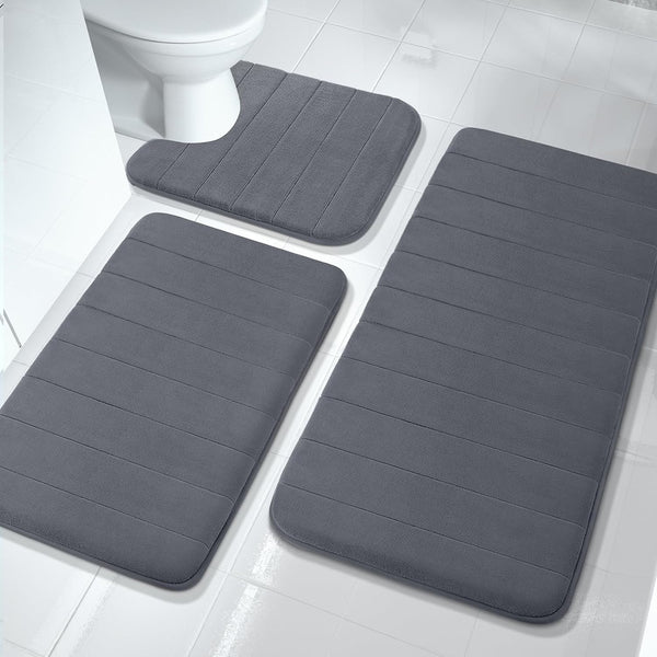 Memory Foam Bath Mat - 3pcs Set