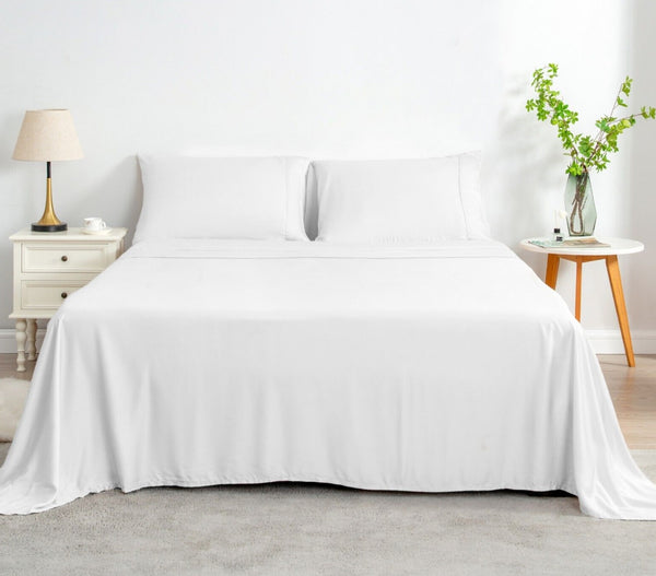 100% Bamboo Sheet Set (Flat & Fitted Sheets Included) + FREE Pillowcases